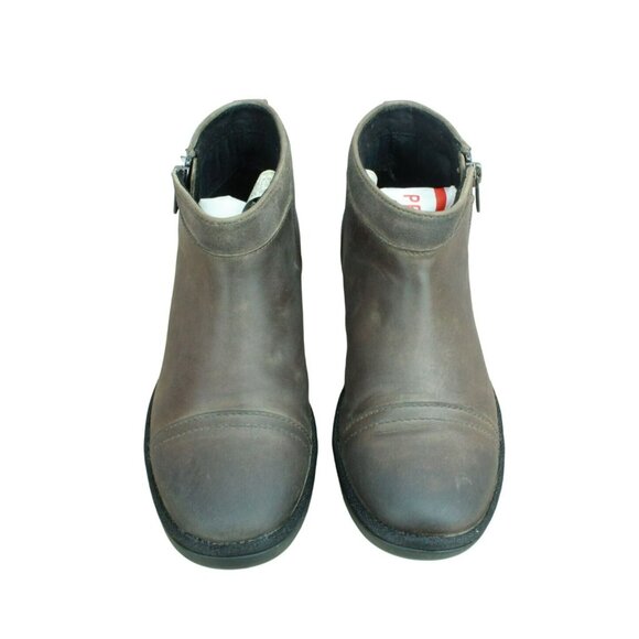 UGG Attell Brown Leather Side Zip Cap Toe Waterproof Ankle Boots Size 6.5 - Picture 5 of 9